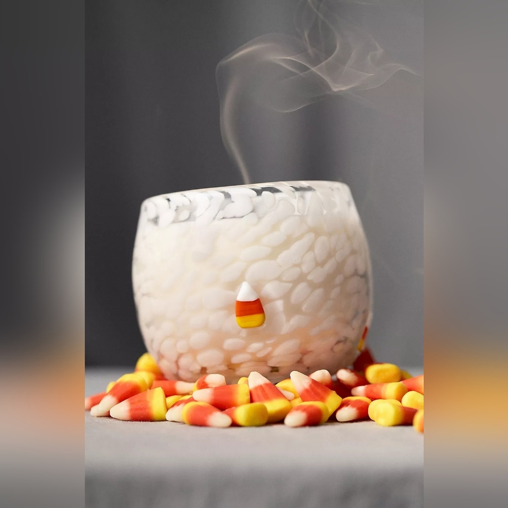 Anthropologie Mystic Confetti Icon Candy Corn Glass Candle